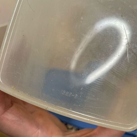 Tupperware Oval Modular Mates 9.75 Cups Red Blue Flip Seal Lid #1618 Vintage Lot - Picture 10 of 11